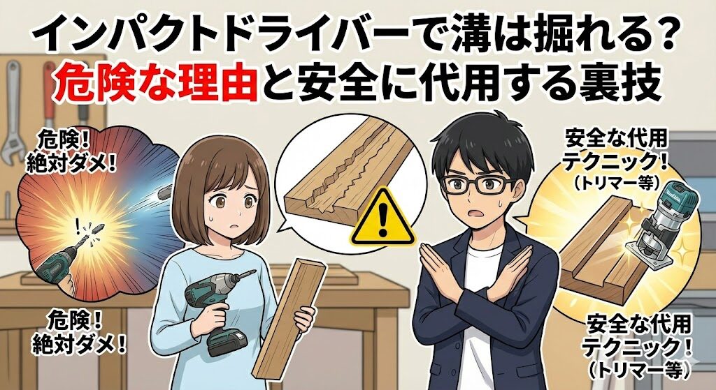 インパクトドライバーで溝は掘れる？危険な理由と安全に代用する裏技