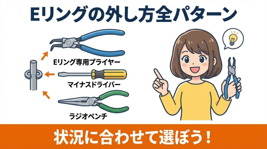 eリングの外し方:工具なし・あり全パターン