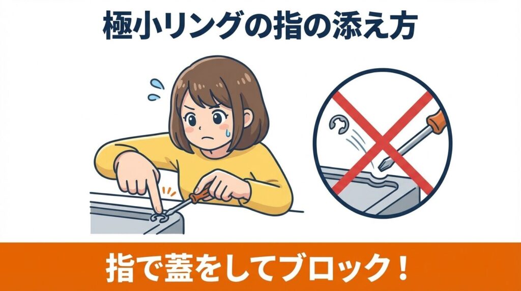 極小サイズ(2-3mm)は特に注意!指の添え方と力の入れ方