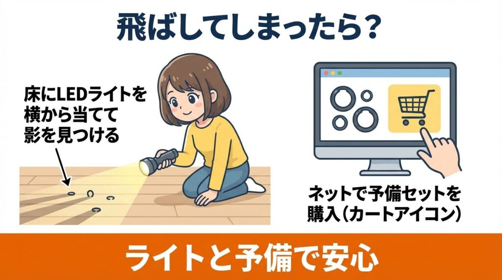 もし飛ばしてしまったら?見つけるコツと紛失時の購入先