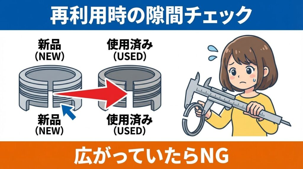 再利用時の注意点:隙間が広がっていないかチェック