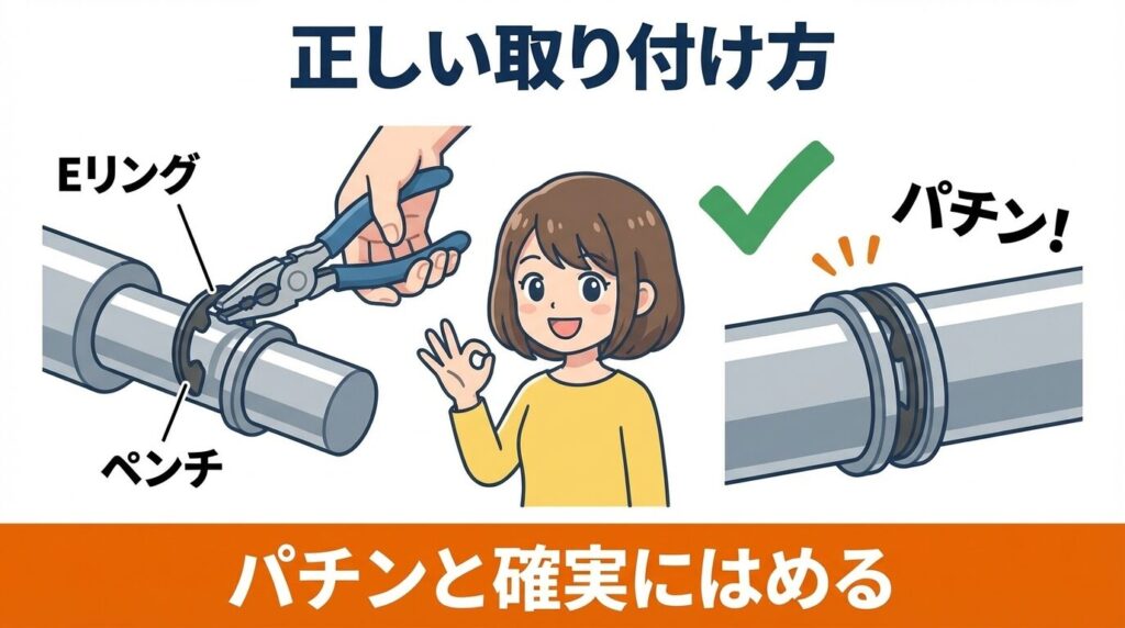 作業完了!eリングの正しい「付け方」と確認事項