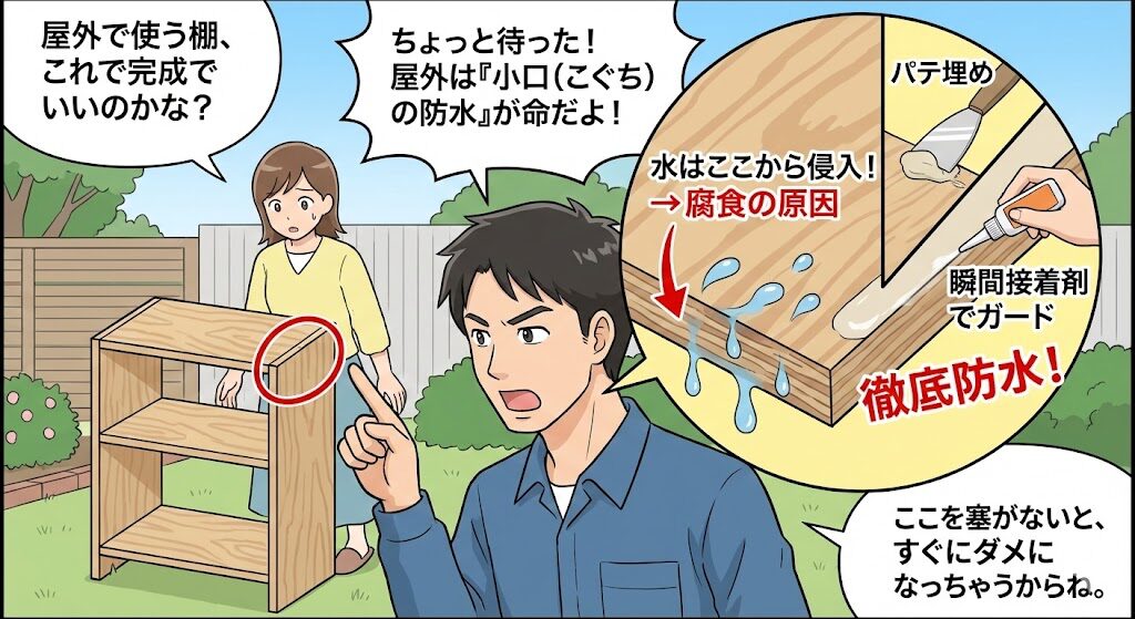 屋外で合板を使用する場合の防水塗装テクニック
