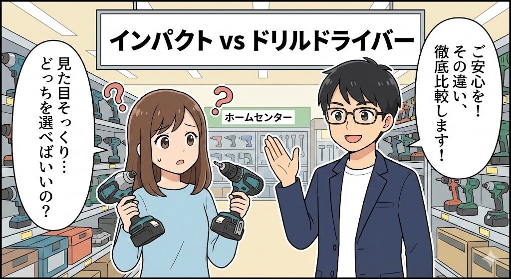 インパクトドライバーと電動ドライバー違いを徹底比較