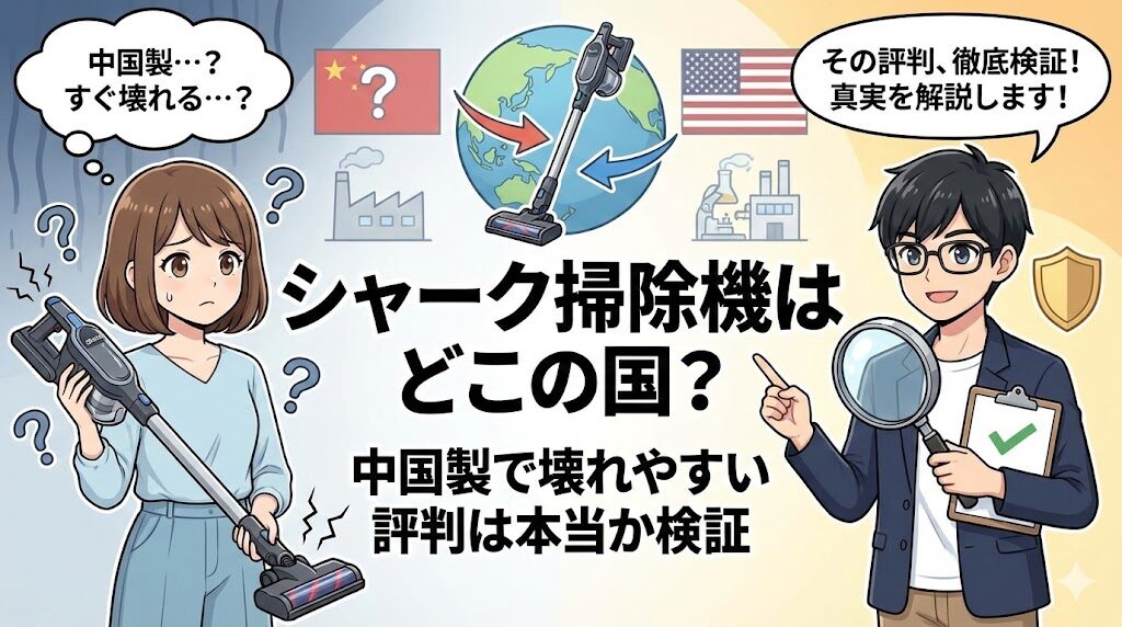 シャーク掃除機はどこの国？中国製で壊れやすい評判は本当か検証