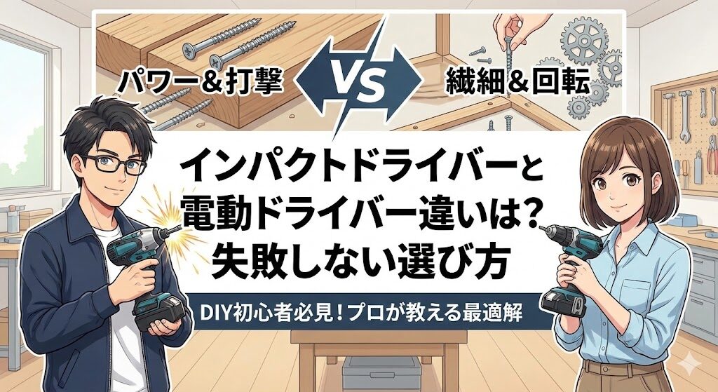 インパクトドライバーと電動ドライバー違いは？失敗しない選び方