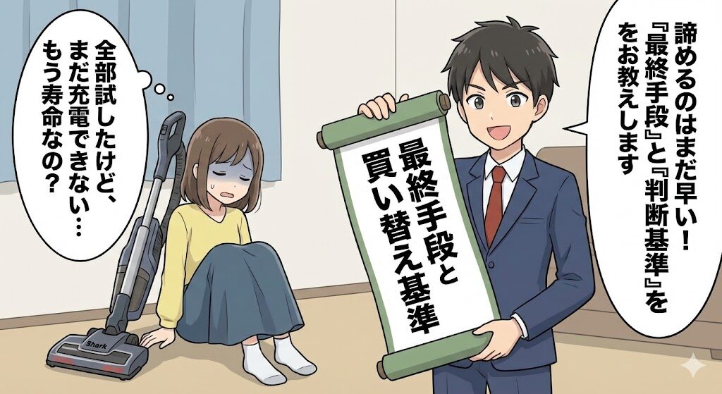これでダメなら寿命?シャーク掃除機が充電できない時の「最終手段」と「買い替え基準」