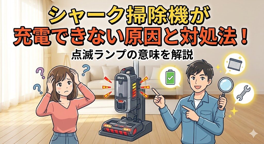 シャーク掃除機が充電できない原因と対処法！点滅ランプの意味を解説