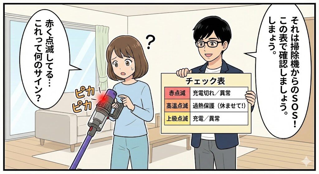赤点滅やエラーの意味は? 機種別・症状別チェック表