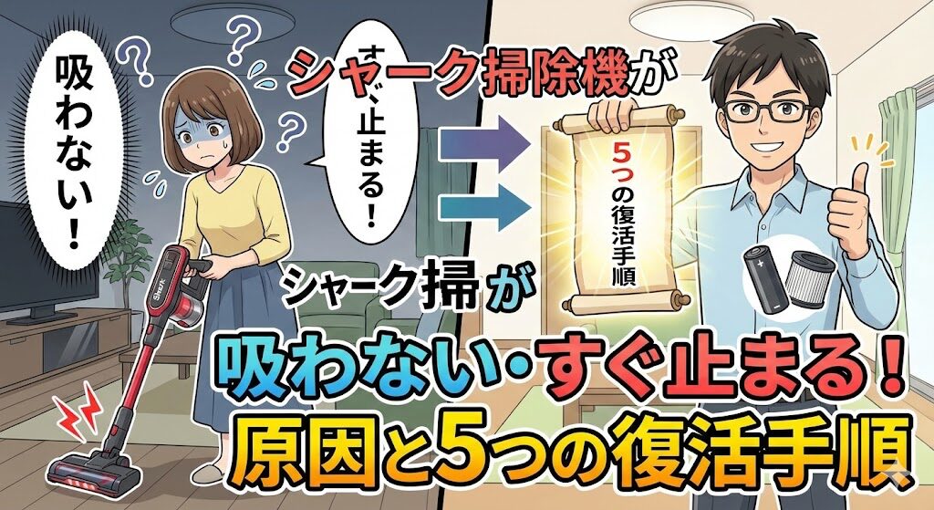 シャーク掃除機が吸わない・すぐ止まる!原因と5つの復活手順