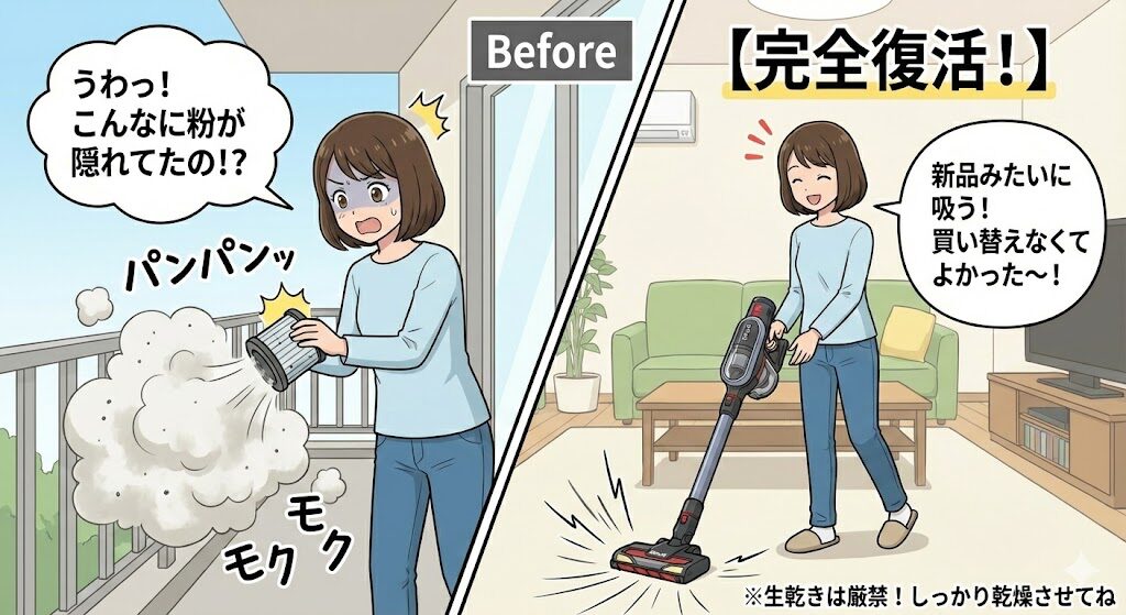 【実体験】バッテリー切れだと思ったらフィルター掃除で直った話