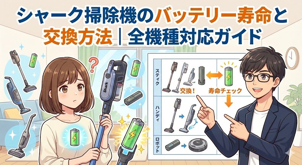 シャーク掃除機のバッテリー寿命と交換方法｜全機種対応ガイド
