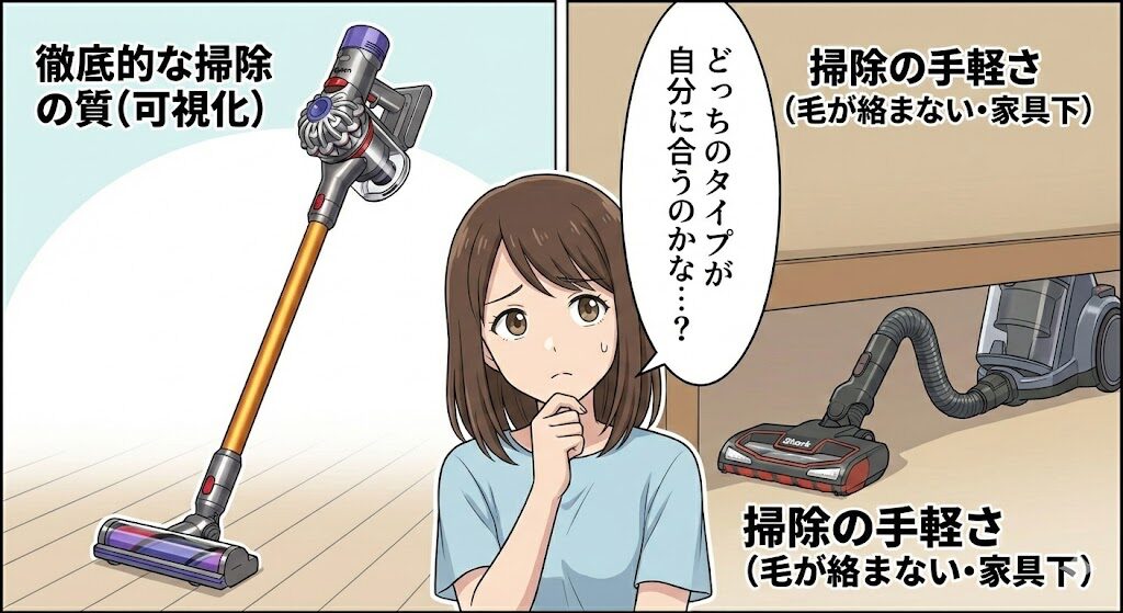 ダイソンとシャークどっちがいい？決定的な違いを比較検証
