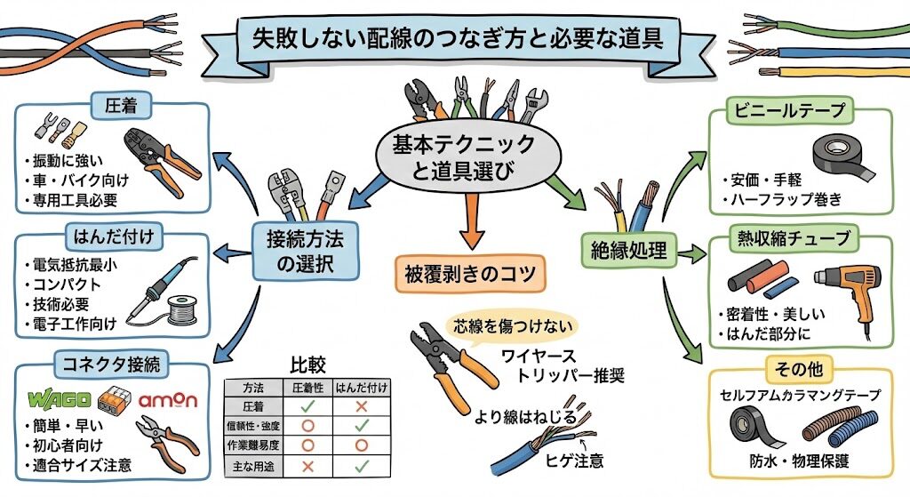 失敗しない配線のつなぎ方と必要な道具