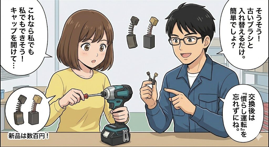 カーボンブラシ交換などDIY修理の手順