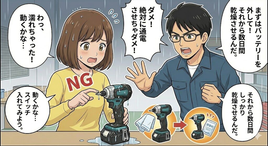 水没や雨濡れ時の応急処置と注意点