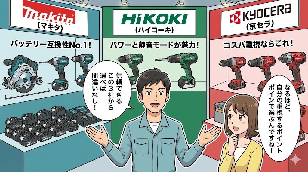マキタなど初心者におすすめのメーカー