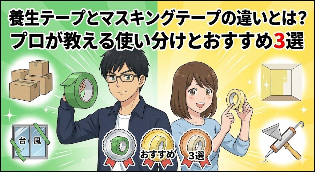 養生テープとマスキングテープの違いとは？プロが教える使い分けとおすすめ３選