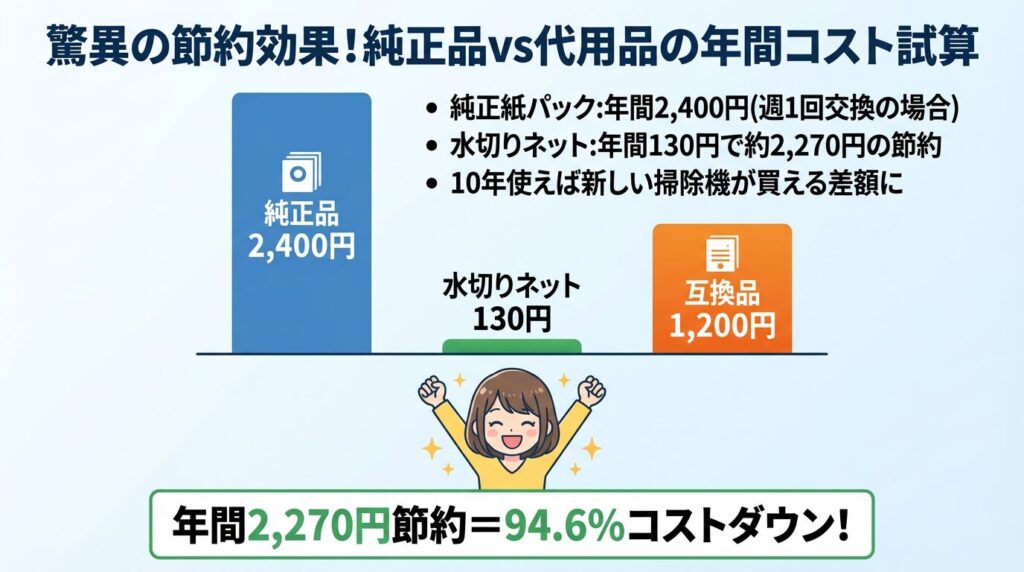 驚異の節約効果！純正品vs代用品の年間コスト試算