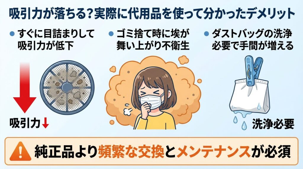 吸引力が落ちる？実際に代用品を使って分かったデメリット