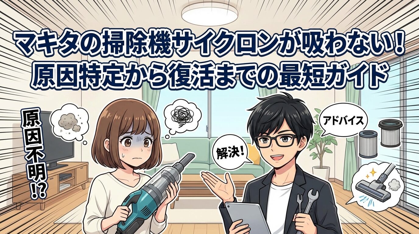 マキタの掃除機サイクロンが吸わない！原因特定から復活までの最短ガイド