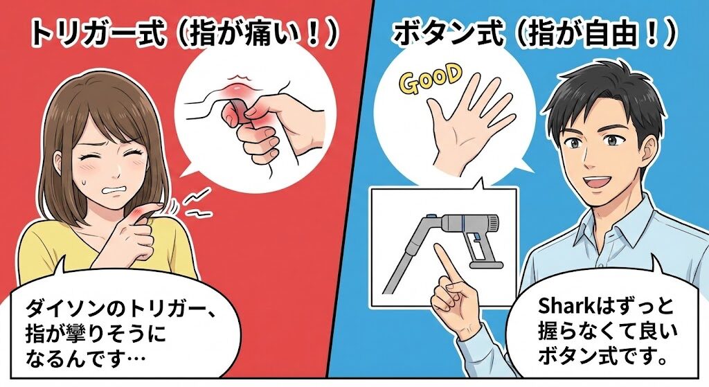 [実体験] ダイソン特有の「指の疲れ」から解放されたシャーク体験談