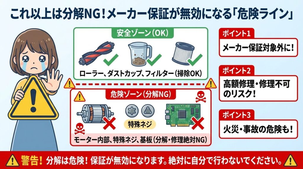 これ以上は分解NG！メーカー保証が無効になる「危険ライン」