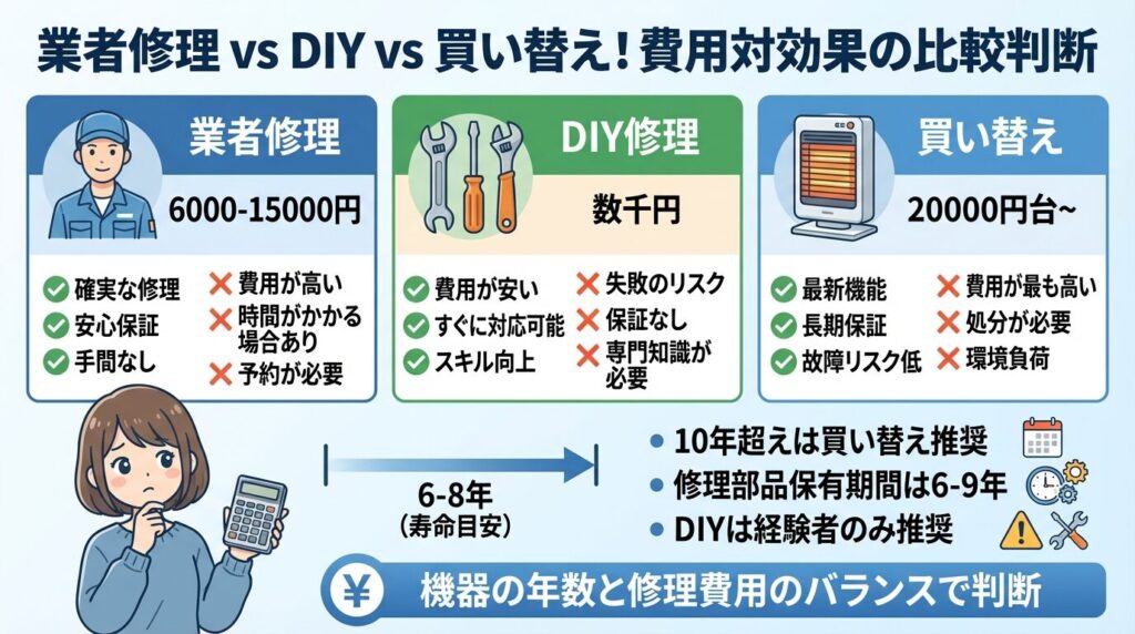 業者修理 vs DIY vs 買い替え!費用対効果の比較判断