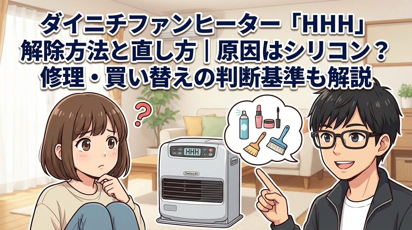 ダイニチファンヒーター「HHH」解除方法と直し方|原因はシリコン?修理・買い替えの判断基準も解説