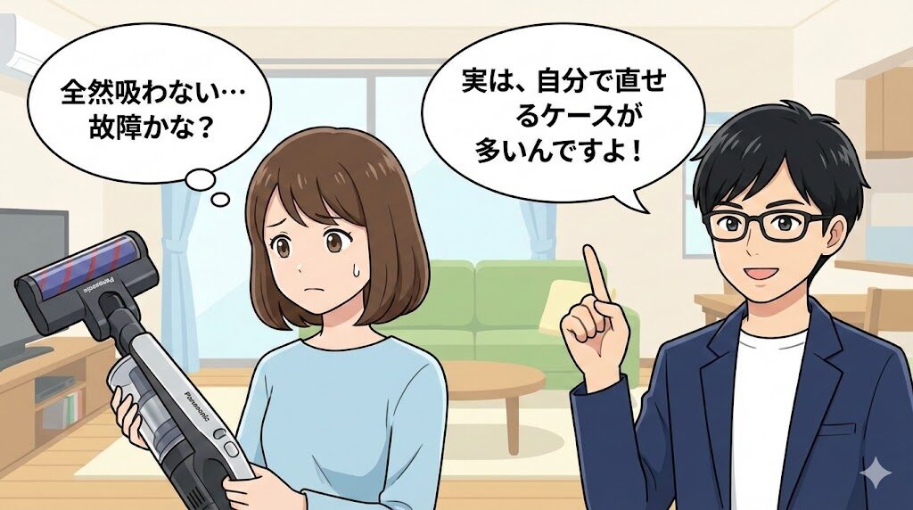 パナソニックのコードレス掃除機が吸わない原因と5つの対処法