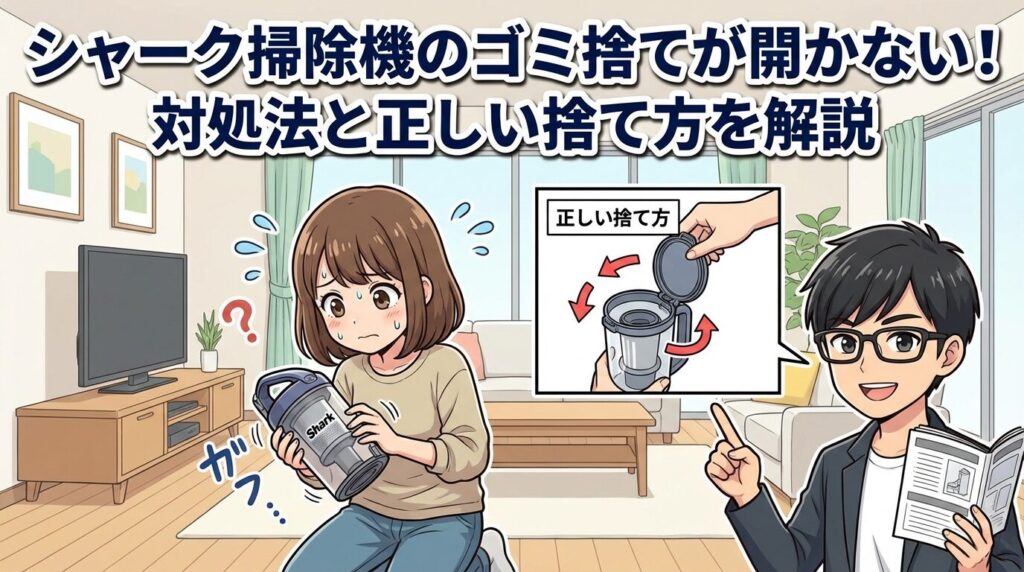 シャーク掃除機のゴミ捨てが開かない！対処法と正しい捨て方を解説