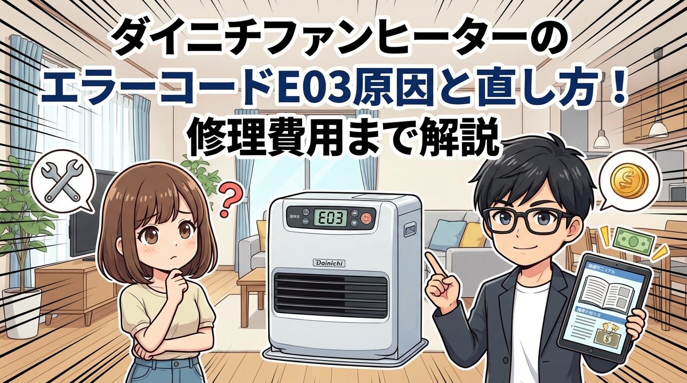 ダイニチファンヒーターのエラーコードE03原因と直し方！修理費用まで解説