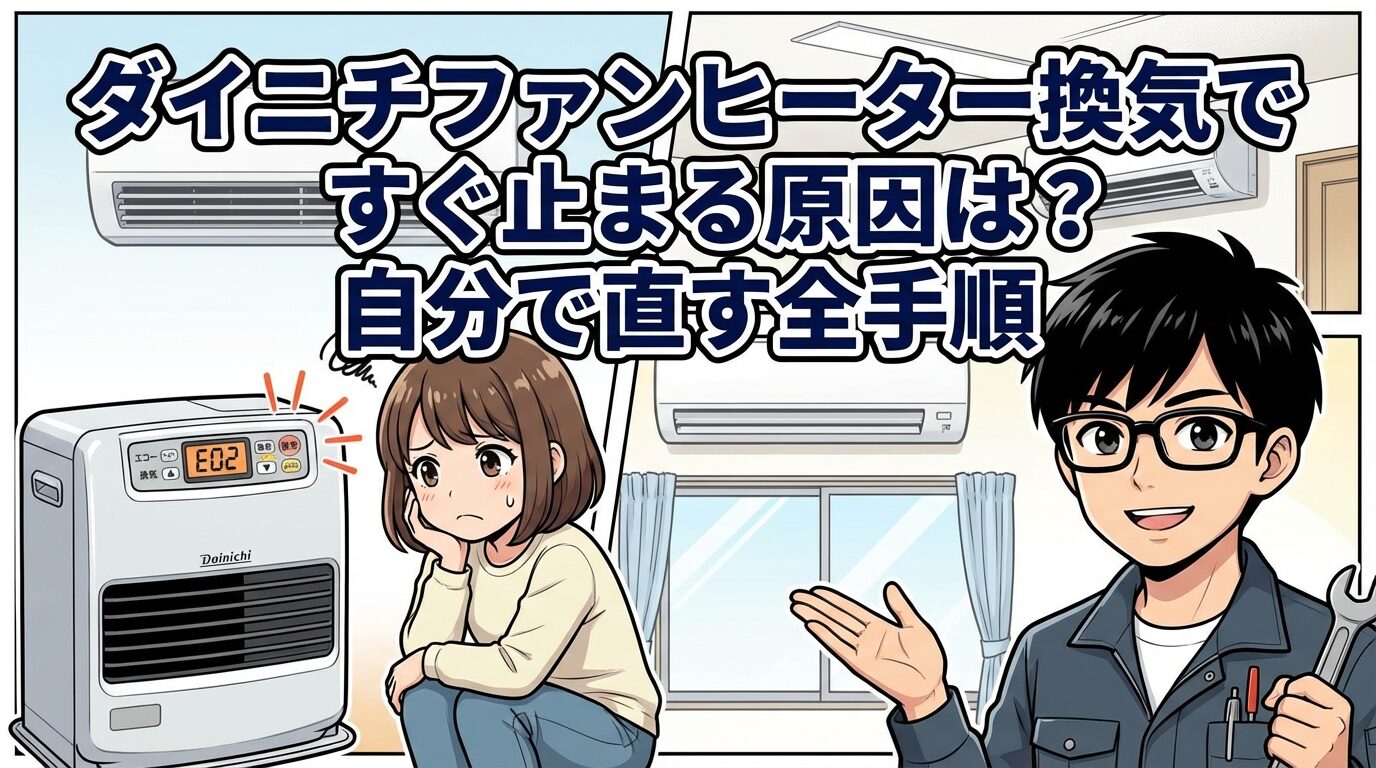 ダイニチファンヒーター換気ですぐ止まる原因は?自分で直す全手順
