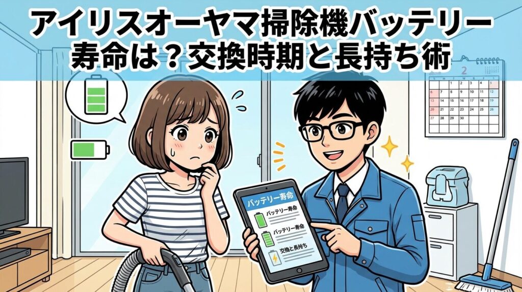 アイリスオーヤマ掃除機バッテリー寿命は？交換時期と長持ち術