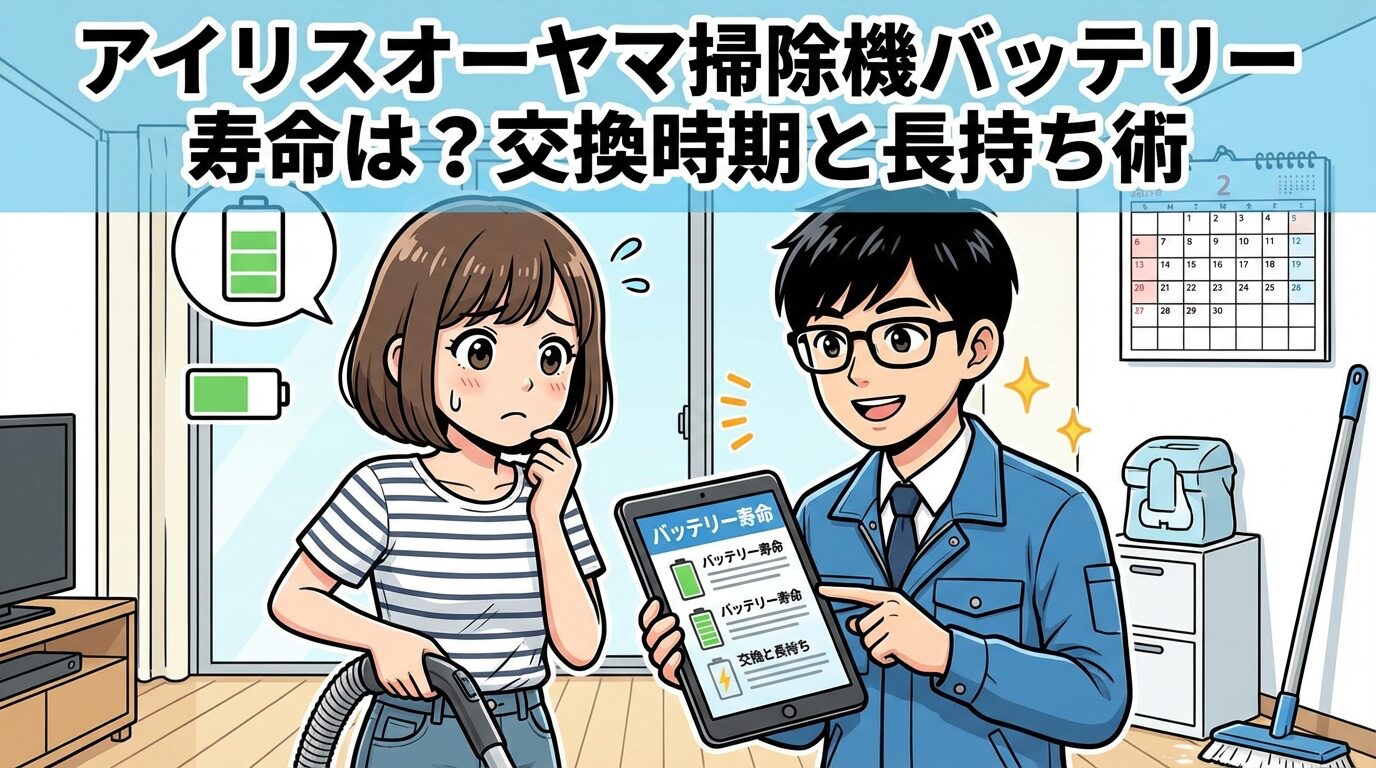 アイリスオーヤマ掃除機バッテリー寿命は？交換時期と長持ち術