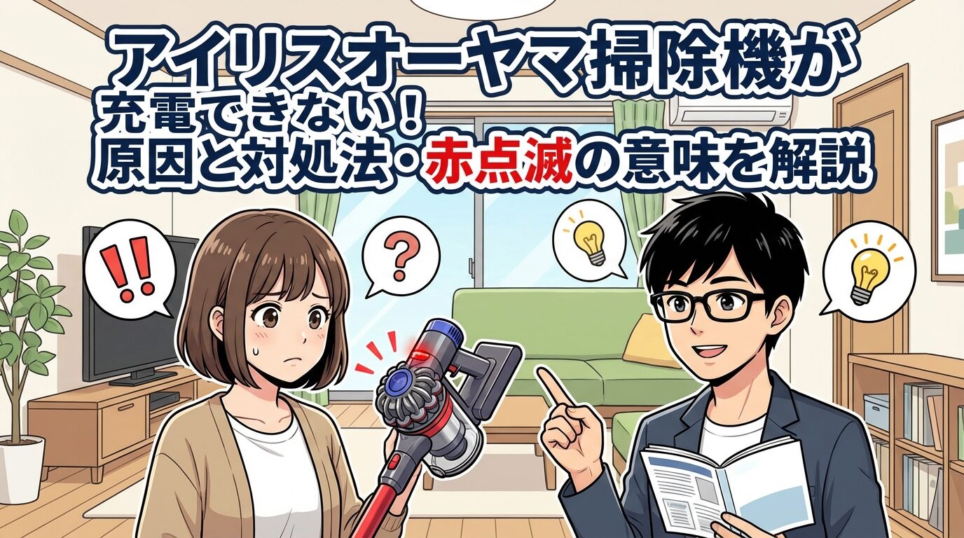 アイリスオーヤマ掃除機が充電できない！原因と対処法・赤点滅の意味を解説
