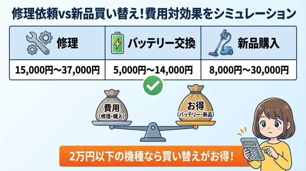 修理依頼vs新品買い替え！費用対効果をシミュレーション