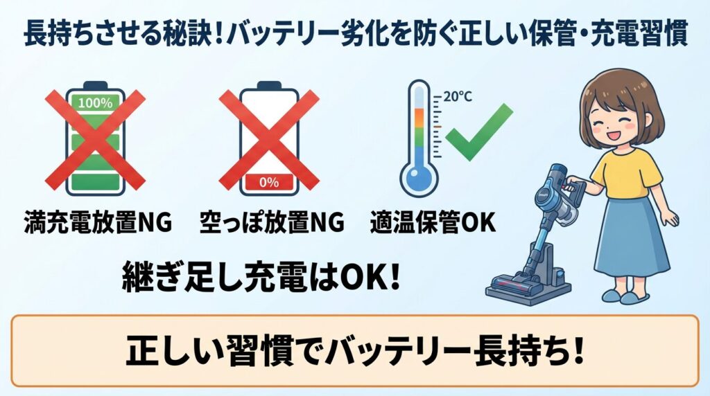 長持ちさせる秘訣！バッテリー劣化を防ぐ正しい保管・充電習慣
