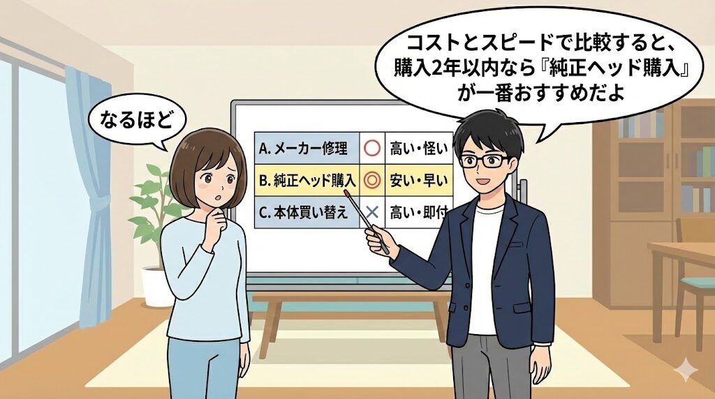 コスト比較:修理・新品購入・買い替えの損益分岐点