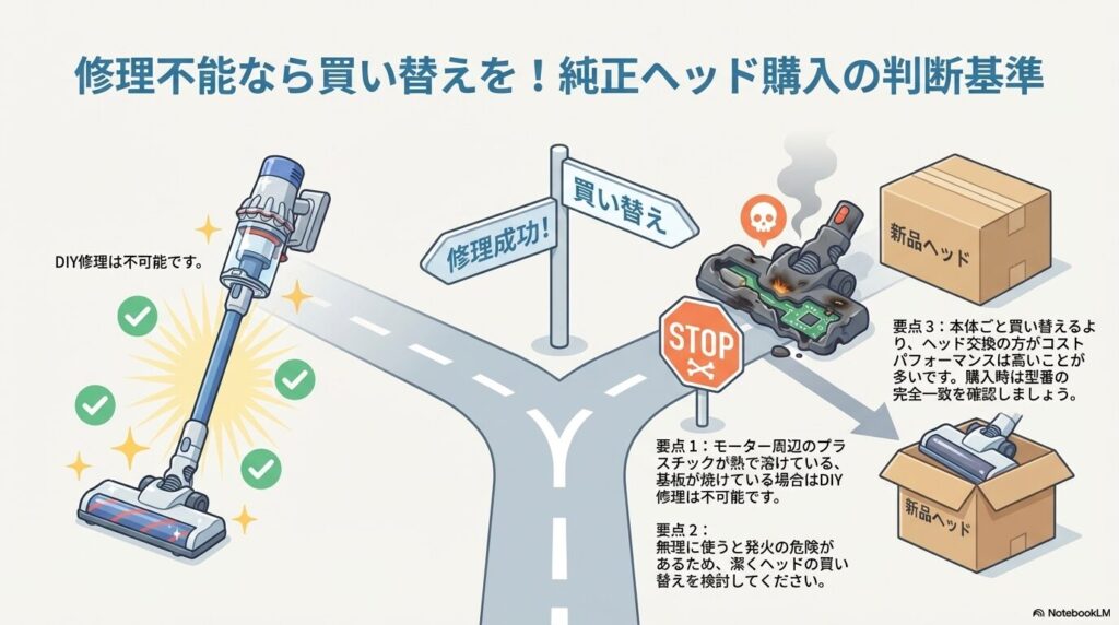 修理不能なら買い替えを!純正ヘッド購入の判断基準