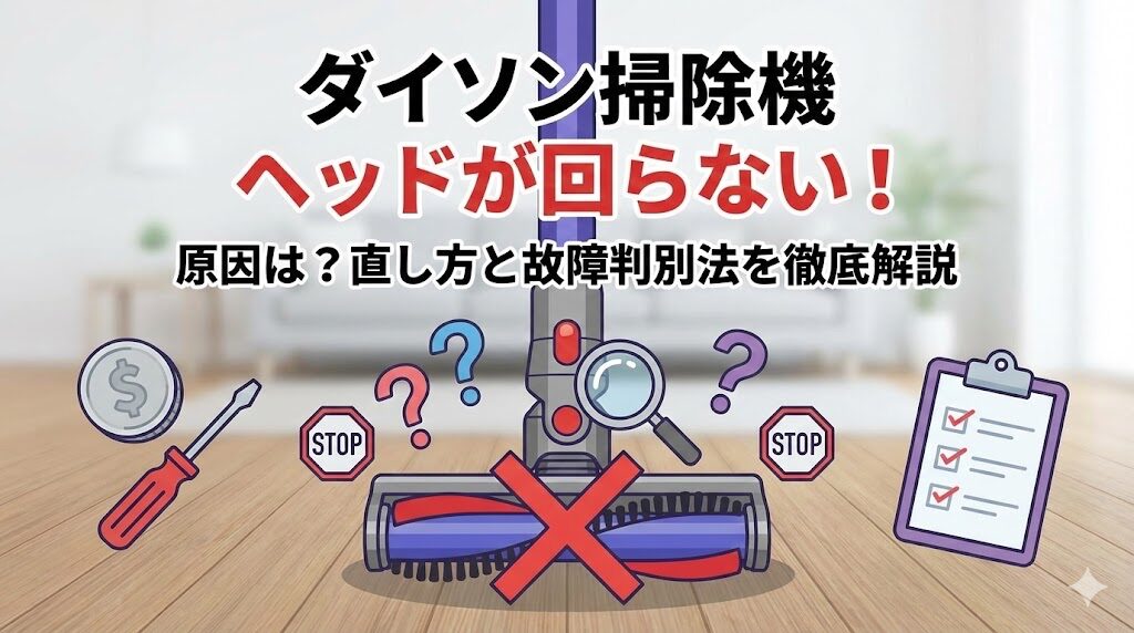 ダイソン掃除機のヘッドが回らない原因は？直し方と故障判別法