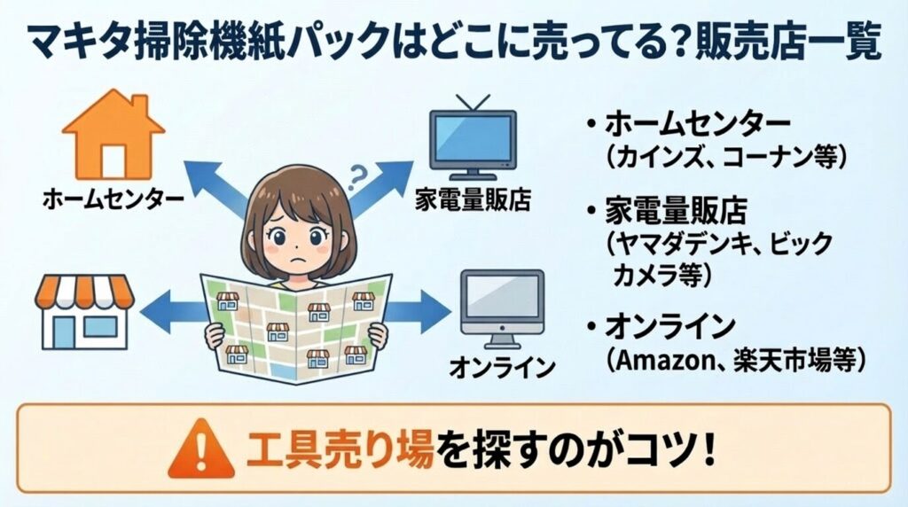 マキタ掃除機紙パックはどこに売ってる？ホームセンターなど販売店一覧