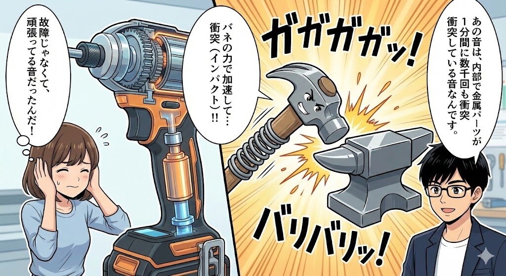 「ガガガ」の正体！ハンマーとアンビルの打撃メカニズム