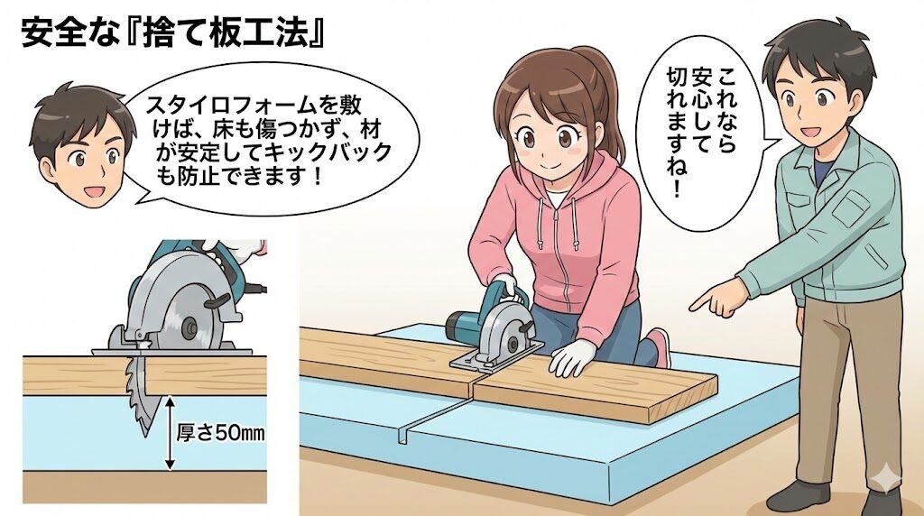 安全な作業台とスタイロフォーム活用術