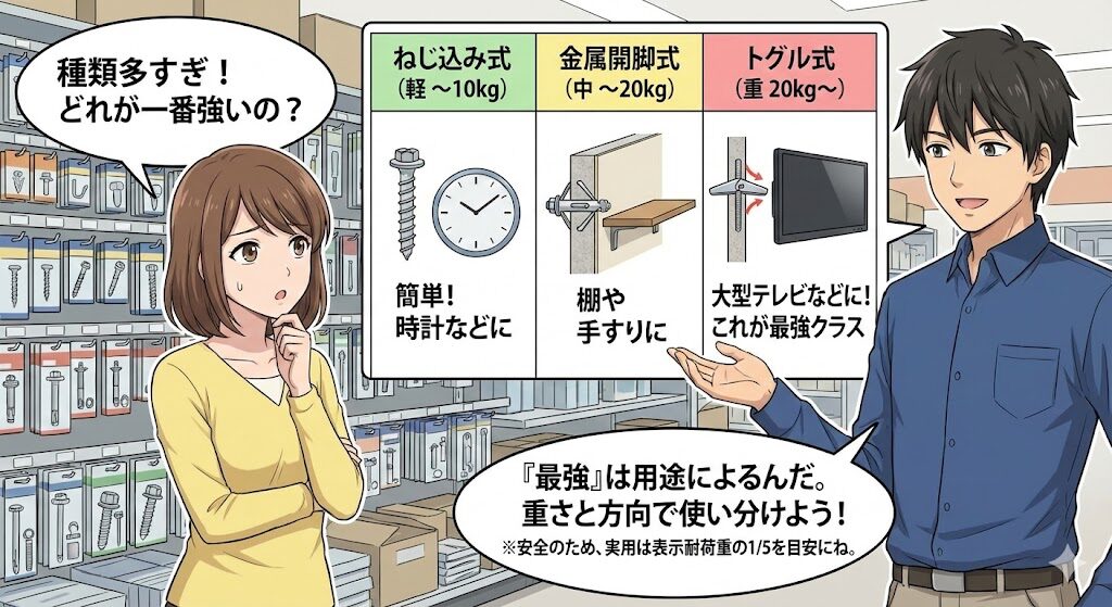 最強はどれ?ボードアンカーの種類と耐荷重の基準