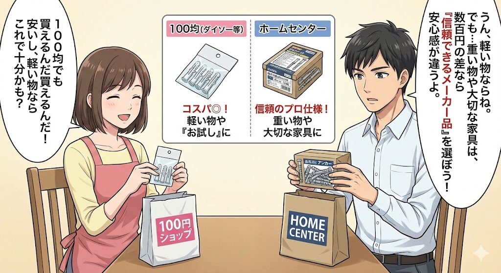 ダイソー等の100均やホームセンターでの購入場所