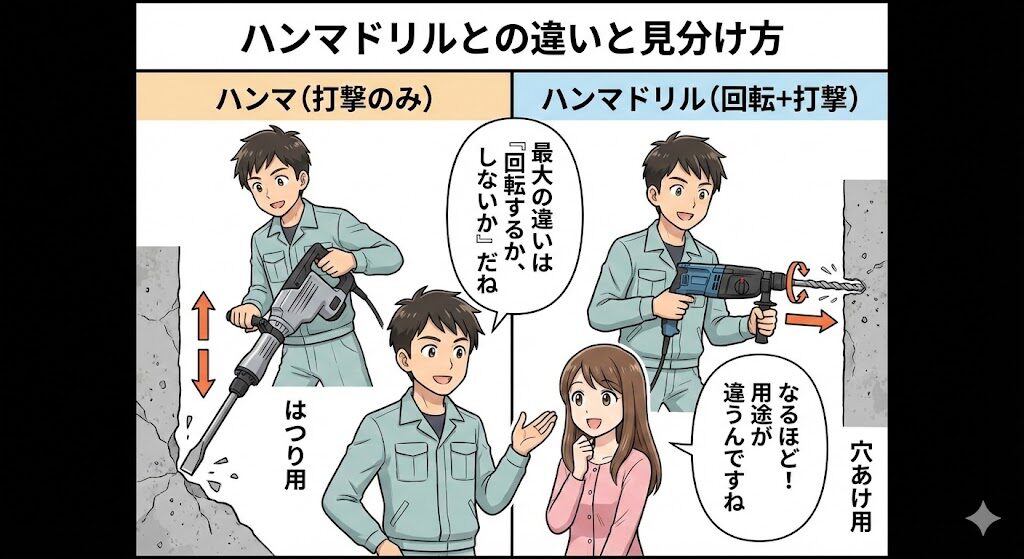 ハンマドリルとの違いと見分け方