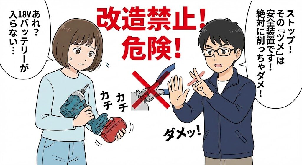 物理的な干渉とツメを削る改造の危険性