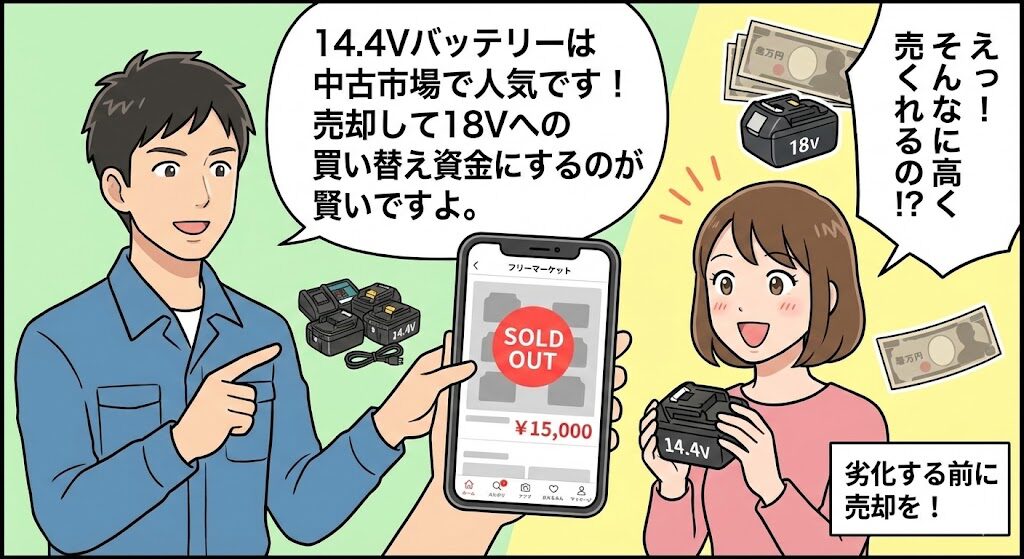 14.4Vバッテリー資産の有効活用と売却