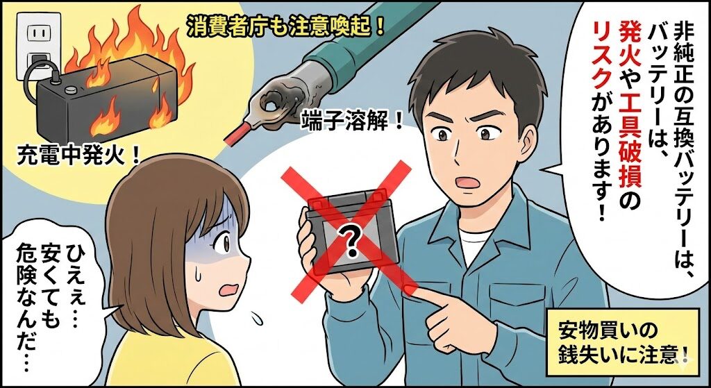 非純正の互換バッテリー購入時の注意点